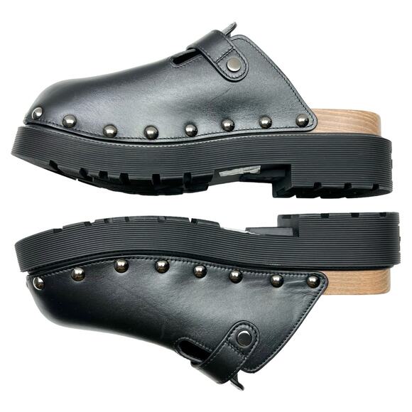 CHRISTIAN DIOR Diorquake Studded Clog EU 41 US 11 Black Buckle Lug Sole Mules - Picture 6 of 15